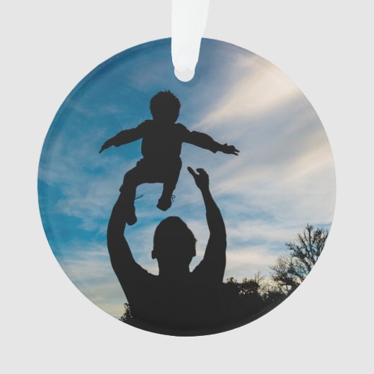 Modern Overlay Personalized Photo Ornament (voorkant)