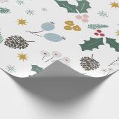 Modern oversized kerst bladeren patroon cadeaupapier (Hoek)