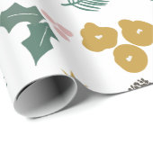 Modern oversized kerst bladeren patroon cadeaupapier (Rol Hoek)
