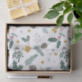 Modern oversized kerst bladeren patroon tissuepapier (Geschenk)