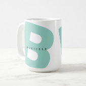 Modern Oversized Monogram Initiaal & Voornaam Koffiemok (Voorkant links)