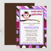 Modern Owl Afstuderen uitnodigen Kaart (Voorkant / Achterkant)