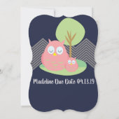 Modern Owl Baby shower Hoot Kaart (Achterkant)