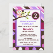 Modern Owls Birthday Invite Kaart (Voorkant)