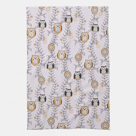 Modern Owls Kitchen Towel Theedoek (Verticaal)