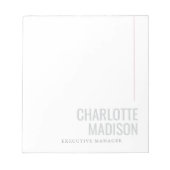 Modern Own Name Trendy Minimalist Plain  Notitieblok (Voorkant)