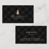 Modern paanappel Luxury Black & Gold Pattern Visitekaartje (Voorkant / Achterkant)