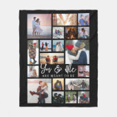 Modern Paar 19 Fotocollage Custom Color Title Fleece Deken (Voorkant)