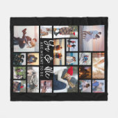 Modern Paar 19 Fotocollage Custom Color Title Fleece Deken (Voorkant (Horizontaal))