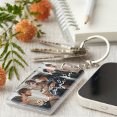 Modern Paar 3 Fotocollage Beste Paar Ooit Sleutelhanger (Voorkant Rechts)