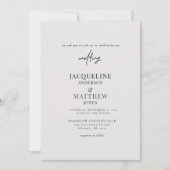 Modern Paar Foto Beige Geen Ouders Bruiloft Kaart (Voorkant)