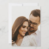 Modern Paar Foto Beige Geen Ouders Bruiloft Kaart (Achterkant)