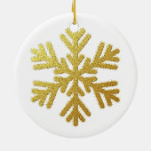 Modern paar foto Elegant goud eerste Kerstmis Keramisch Ornament (Achterkant)