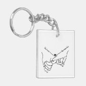 Modern Paar Holding handen Aangepaste naam bruilof Sleutelhanger (Voorkant Links)