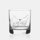 Modern Paar Holding handen Aangepaste naam bruilof Whisky Glas (Achterkant)