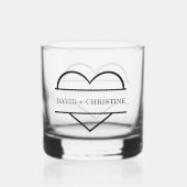 Modern Paar Holding handen Aangepaste naam bruilof Whisky Glas (Voorkant)