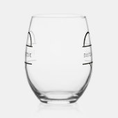 Modern Paar Holding handen Aangepaste naam bruilof Wijnglas Zonder Voet (Links)