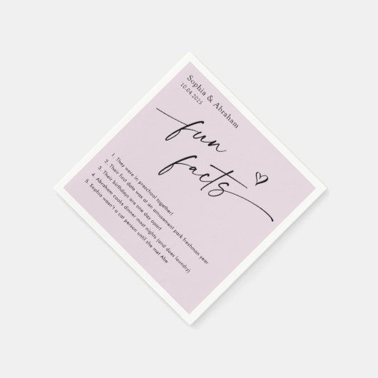 Modern paar leuke feiten bruiloft servet (Hoek)