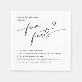 Modern paar leuke feiten bruiloft servet