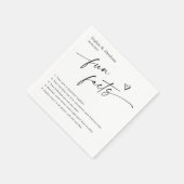 Modern paar leuke feiten bruiloft servet (Hoek)