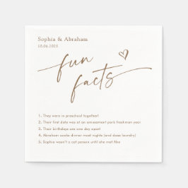 Modern paar leuke feiten bruiloft servet