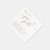 Modern paar leuke feiten bruiloft servet (Hoek)