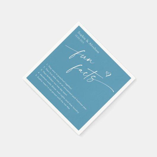 Modern paar leuke feiten bruiloft servet (Hoek)