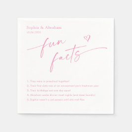 Modern paar leuke feiten bruiloft servet