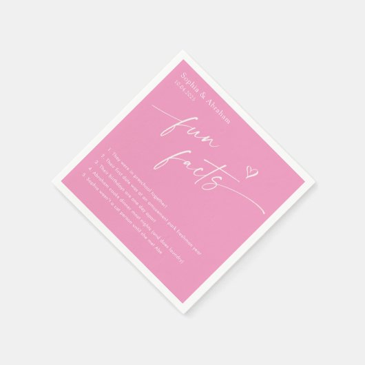 Modern paar leuke feiten bruiloft servet (Hoek)