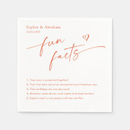 Modern paar leuke feiten bruiloft servet