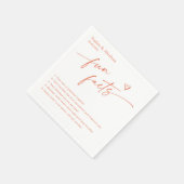 Modern paar leuke feiten bruiloft servet (Hoek)