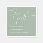 Modern paar leuke feiten bruiloft servet (Voorkant)