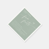 Modern paar leuke feiten bruiloft servet (Hoek)