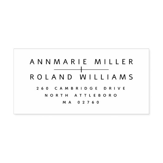 Modern paar minimale twee achternamen adres  zelfinktende stempel (Design)