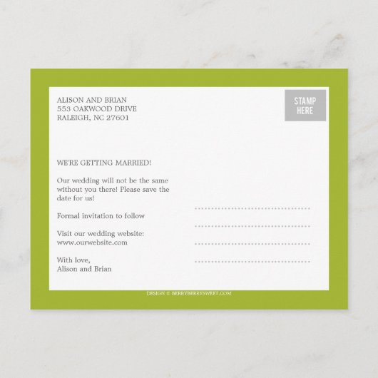 Modern paar slaat de datum Kaart (Achterkant)