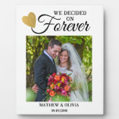 Modern paar trouwfoto Gold Heart Quote Fotoplaat (Voorkant)