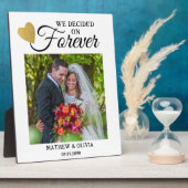 Modern paar trouwfoto Gold Heart Quote Fotoplaat (Zijkant)