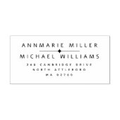 Modern Paar Twee Achternamen Retouradres Zelfinktende Stempel (Design)