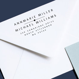 Modern Paar Twee Achternamen Retouradres Zelfinktende Stempel