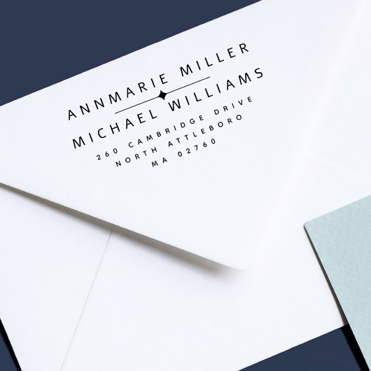 Modern Paar Twee Achternamen Retouradres Zelfinktende Stempel