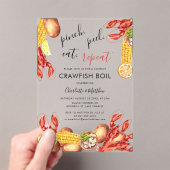 Modern Paar Verloving Crawfish Boil Acryl Uitnodigingen (Insitu (Draagbaar))