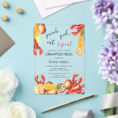 Modern Paar Verloving Crawfish Boil Acryl Uitnodigingen (Insitu (Huwelijk))