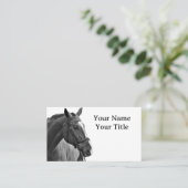 Modern Paard Zwart-wit Ruitersport Visitekaartje (Staand voorkant)