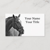 Modern Paard Zwart-wit Ruitersport Visitekaartje (Voorkant)