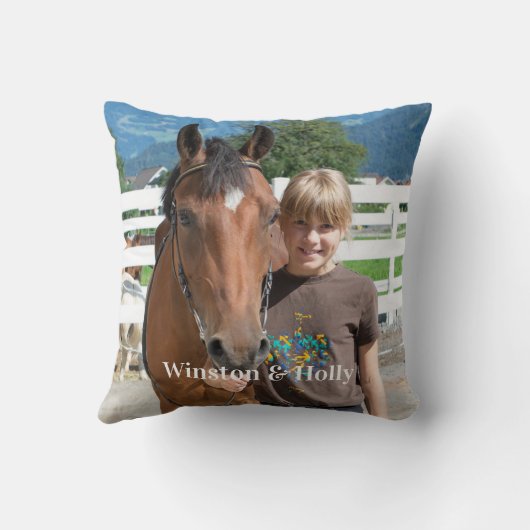 Modern Paardenliefhebber Gepersonaliseerd Eenvoudi Kussen (Achterkant)