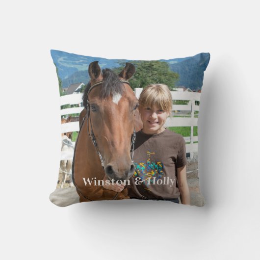 Modern Paardenliefhebber Gepersonaliseerd Eenvoudi Kussen (Voorkant)