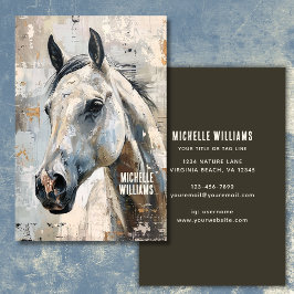 Modern Paardensport – Abstract Grijs Paard Ontwerp Visitekaartje