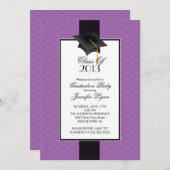 Modern Paars 2013 Graduation Party Invitation Kaart (Voorkant / Achterkant)