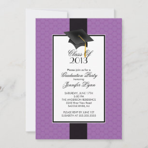 Modern Paars 2013 Graduation Party Invitation Kaart