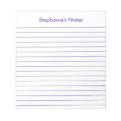 Modern Paars Aangepast Notitieblok (Voorkant)